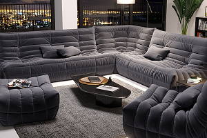 Большой серый диван ДеФранс, вакуумный диван, удобная доставка, быстрая распаковка